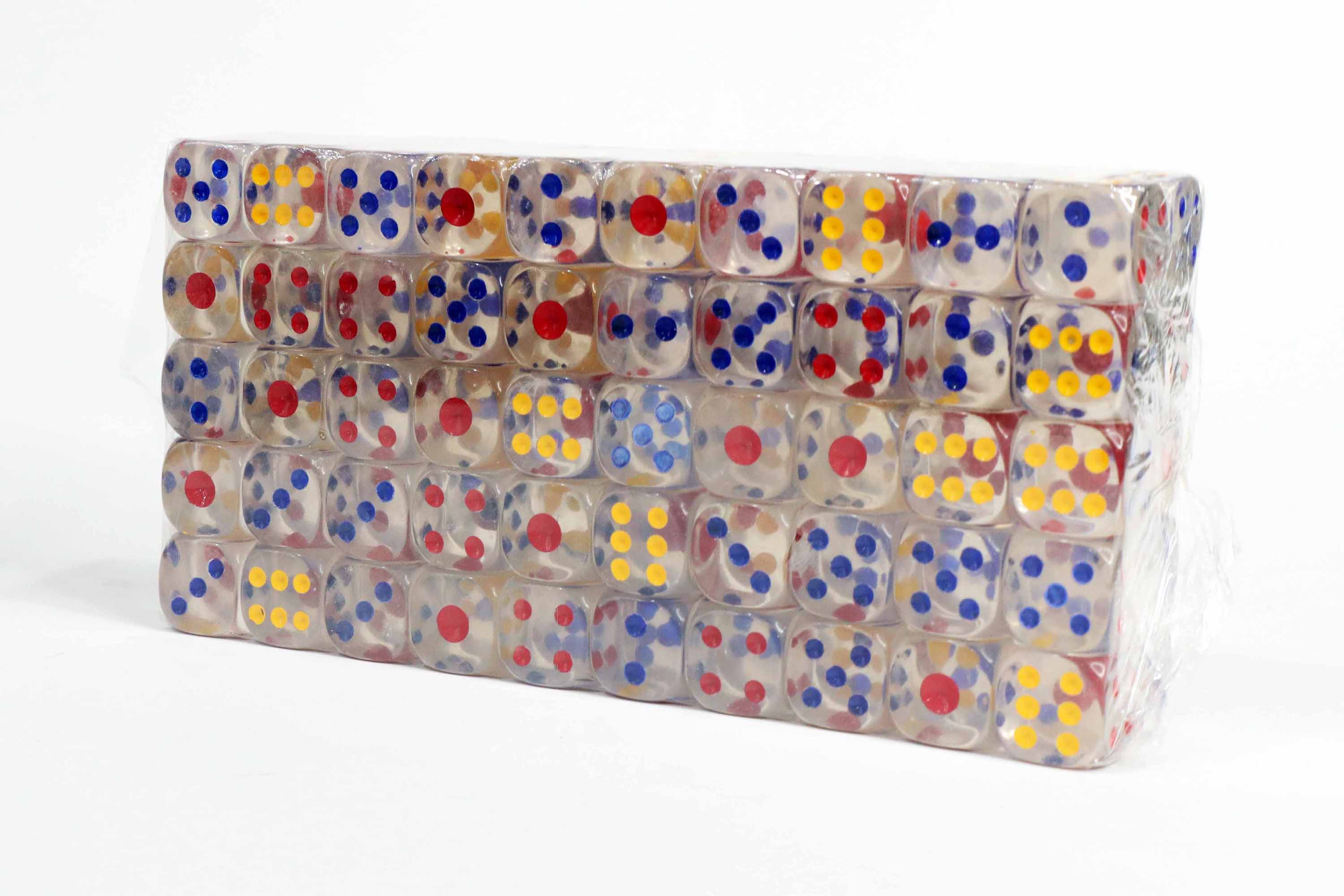 18mm Size Multi Color Crystal Dice or Die for Playing Ludo Board Games and Poker Chip Set Games