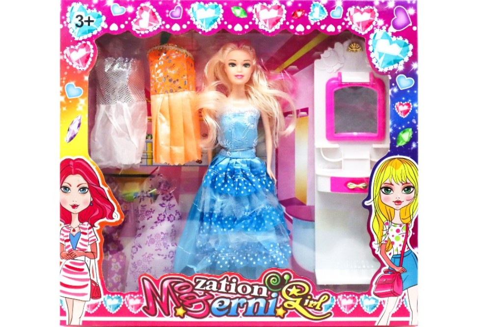 Zation Mod erni Girl Doll with beautiful extra 4 dresses and Dressing Table Item No 263G Made In China