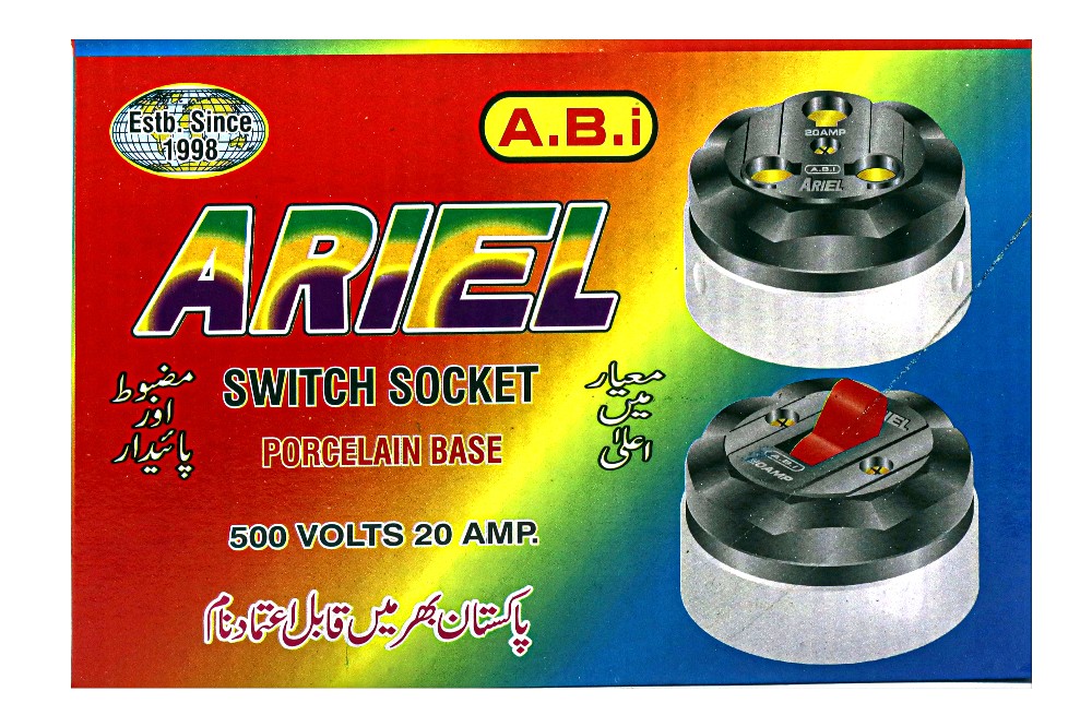 Switch Socket Porcelain Base 500 Volts 20 Amp