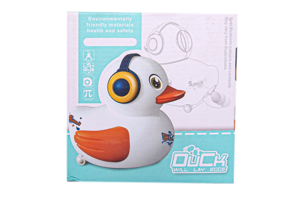 Battery Operated Eggs Laying Duck Musical Toy for Kids
