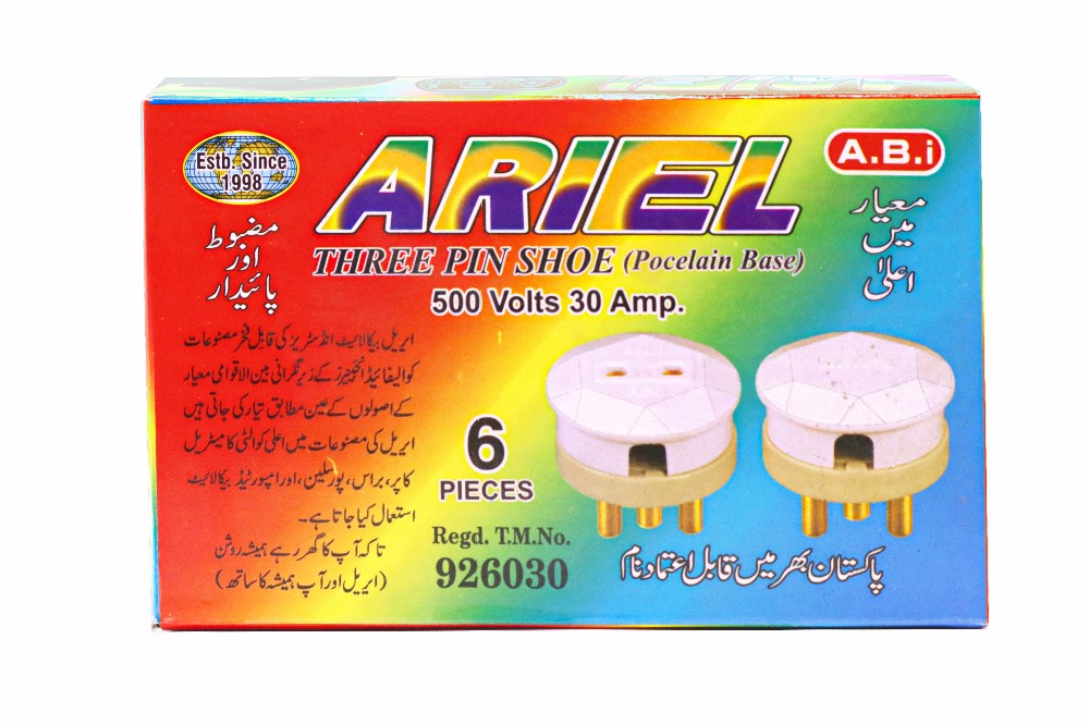 Three Pin Socket Full Porcelain 500 Volts 30 Amp