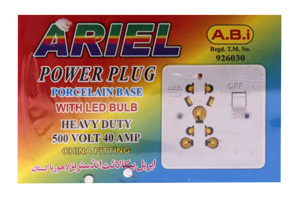 Power Plug Porcelain Base With Led Bulb Heavy Duty 500 Volt 40 Amp