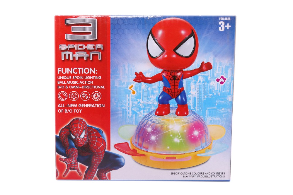 Dancing Spider-Man Robot Toys, Spin Robot Interactive Toy Car with Colorful Flashing Lights & Music, Interactive Educational Gift Toys for 3 4 5 6 7 Year Old