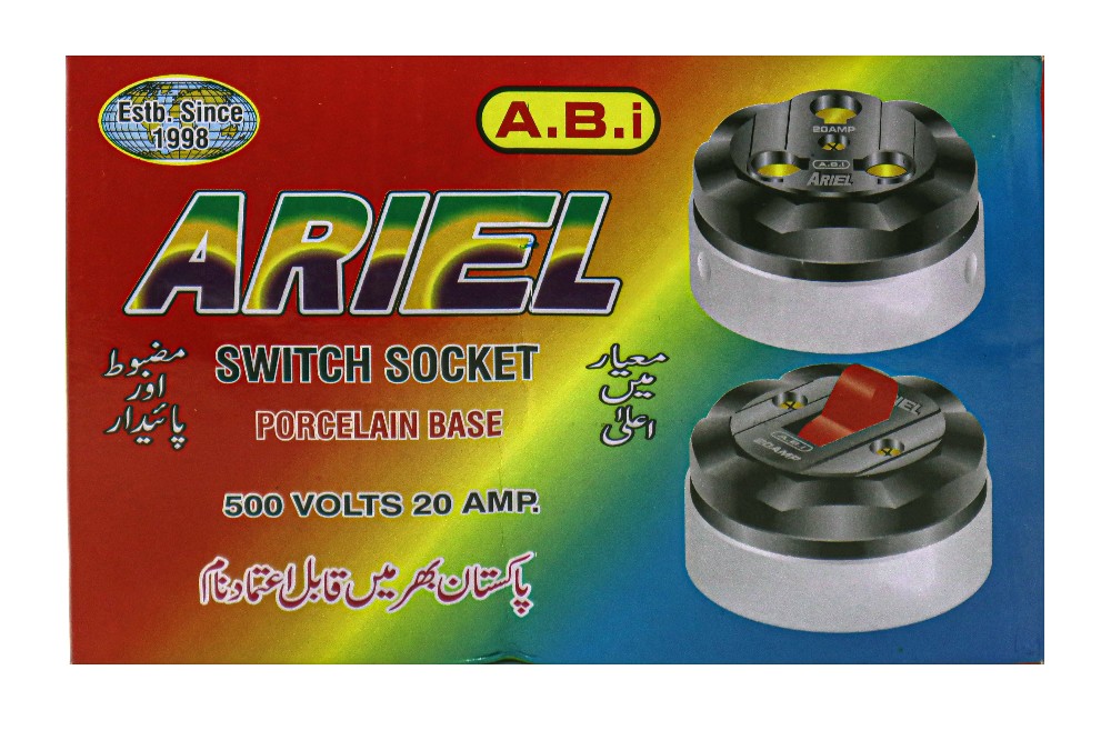 Switch & Socket Porcelain Base 500 Volts 20 Amp
