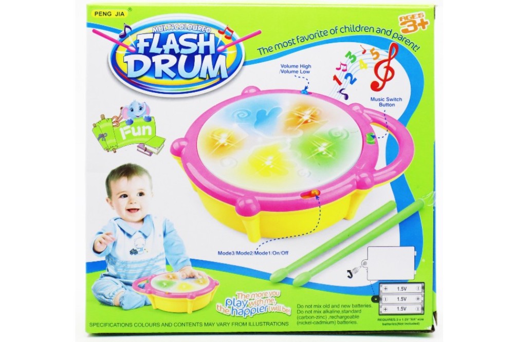 FLASH DRUM ITEM NO 168-23 MUSIC DRUM BATTERY
