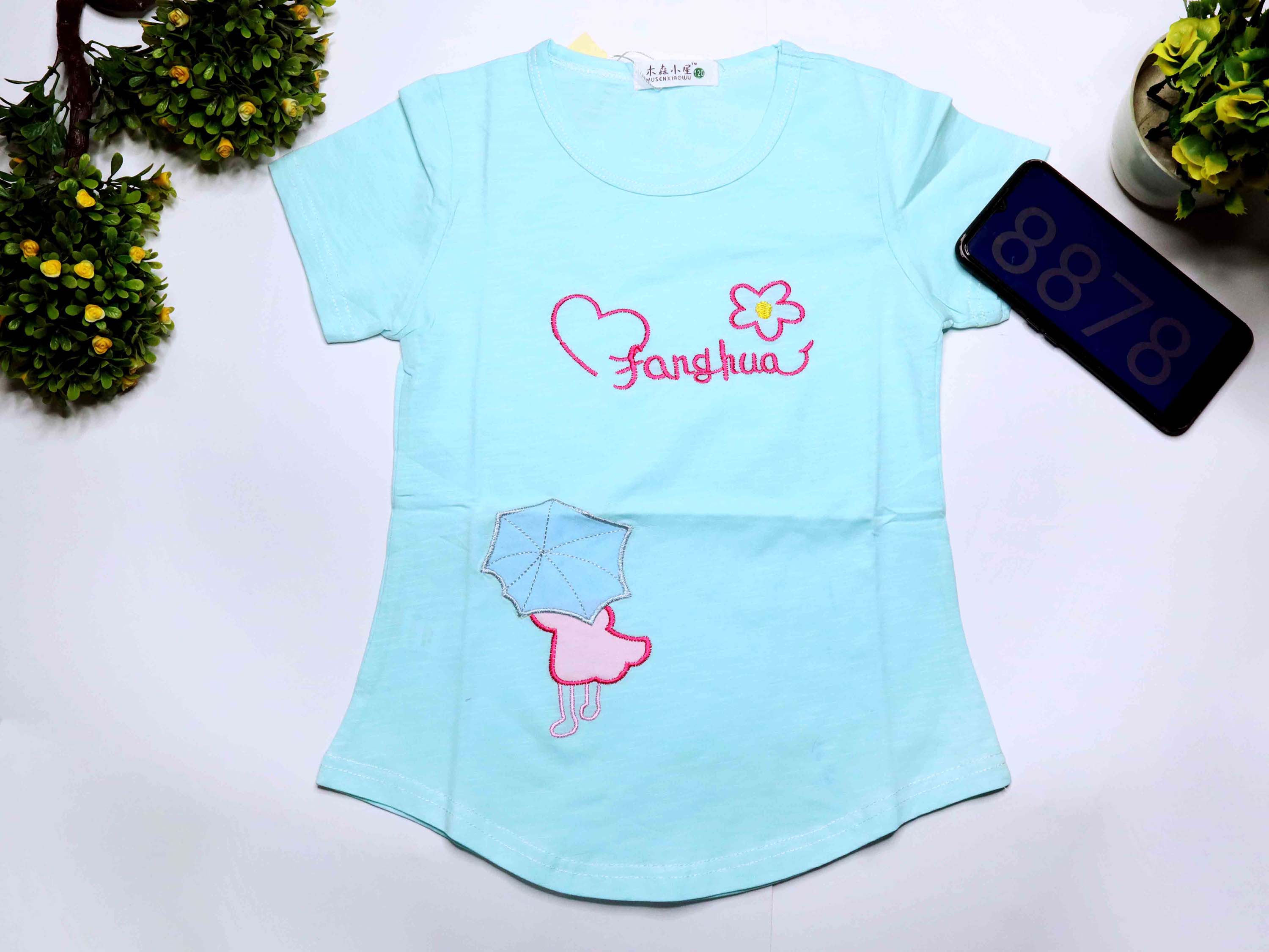 Girls short-sleeved t-shirts Unisex causal puff T-shirt 2022