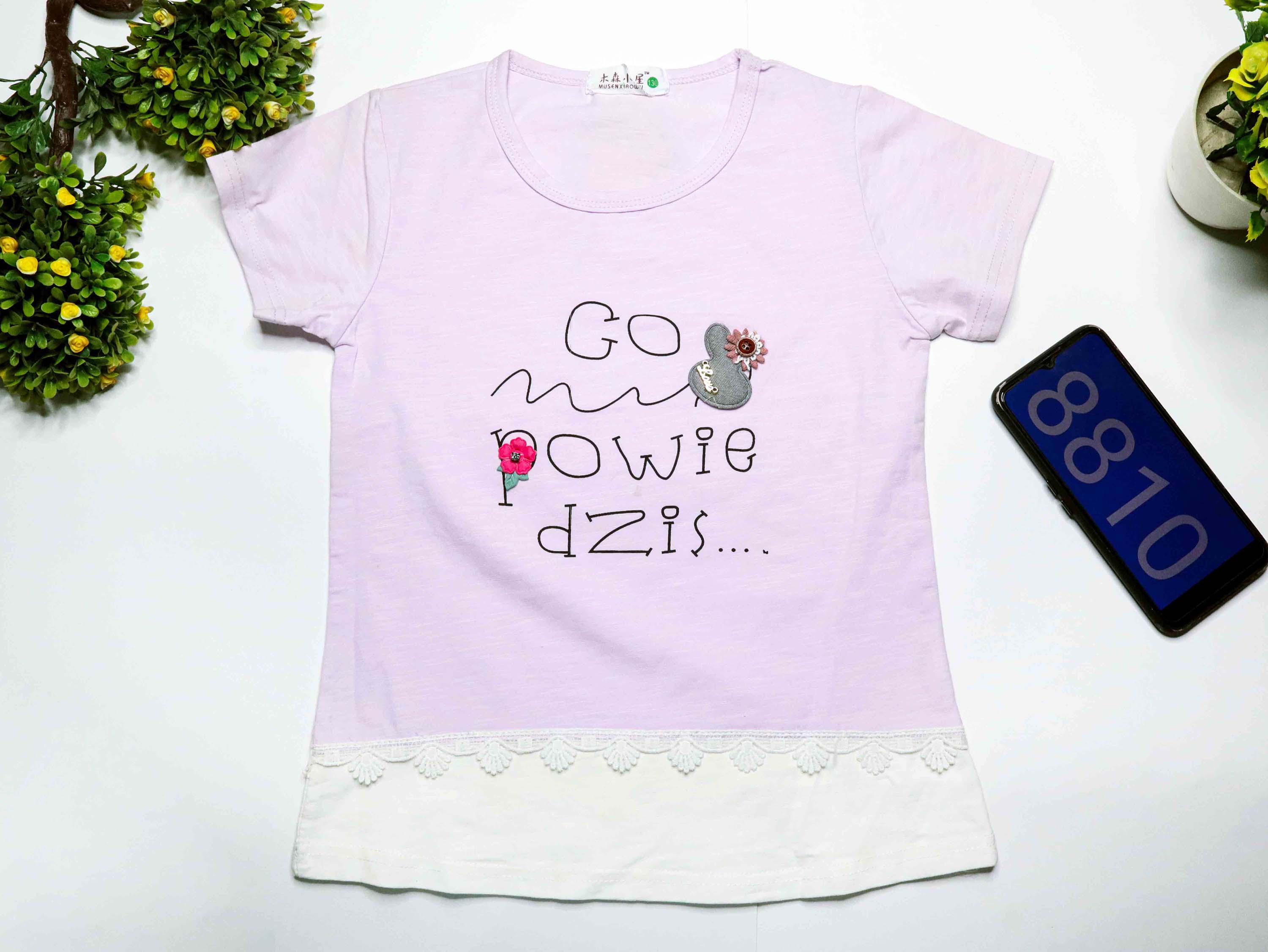 Children girl high quality cotton kids t - shirts Summer Short Sleeve Round Neck Kids girl T-Shirt