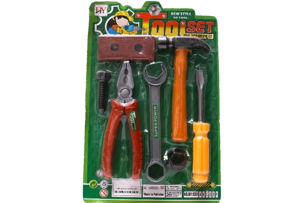 Tool Set Toy 7 Pieces for 3 Plus Old Kids Plastic Multicolor