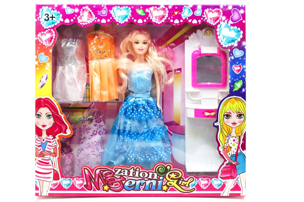Zation Mod erni Girl Doll with beautiful extra 4 dresses and Dressing Table Item No 263G Made In China