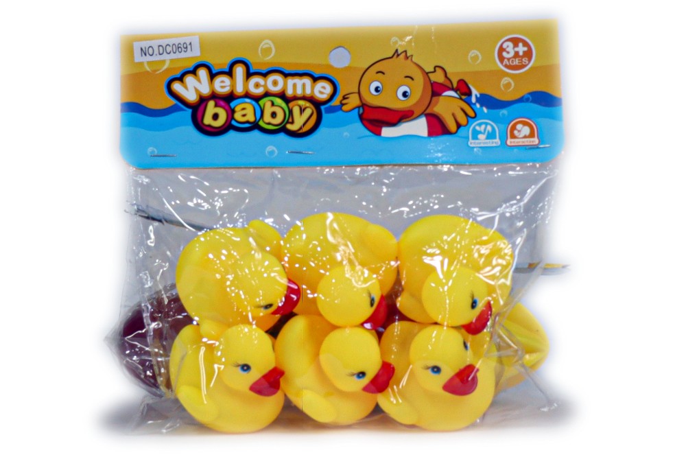Swimming Water Toys Pack 20 Soft Floating Rubber Duck Squeeze Sound Squeaky Bath Toy For Baby Bath