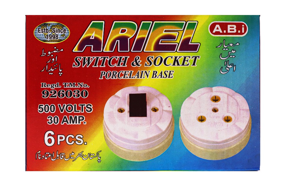 Switch & Socket Porcelain Base 500 Volts 30 Amp