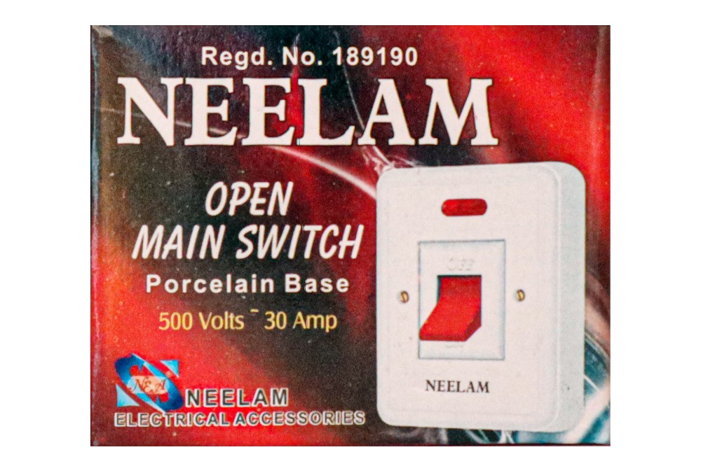 Open Main Switch Porcelain Base 500 Volts 30 Amp