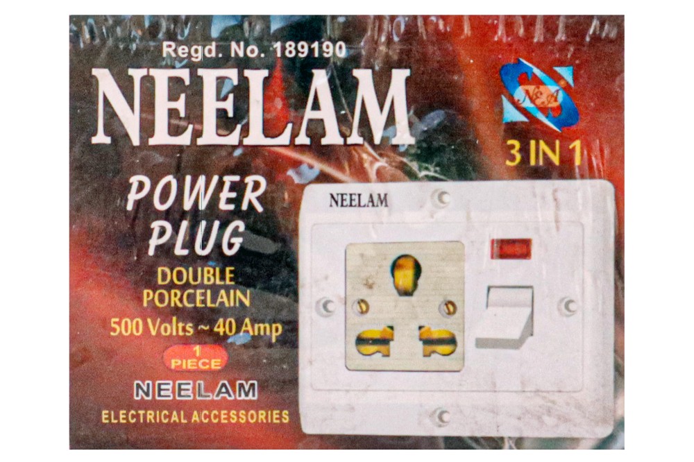 Power Plug Double Porcelain 500 Volts 40 Amp