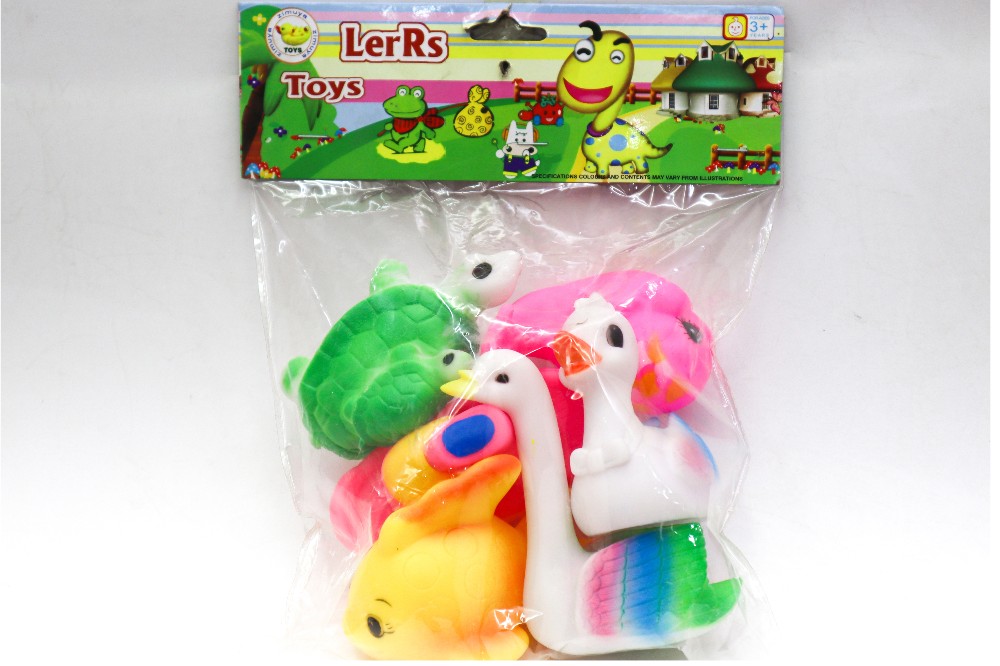 Water Aminal Set Toy 6 PCs packed in OPP Bag Made of Rubber LerRs Toys Zimuya Brand