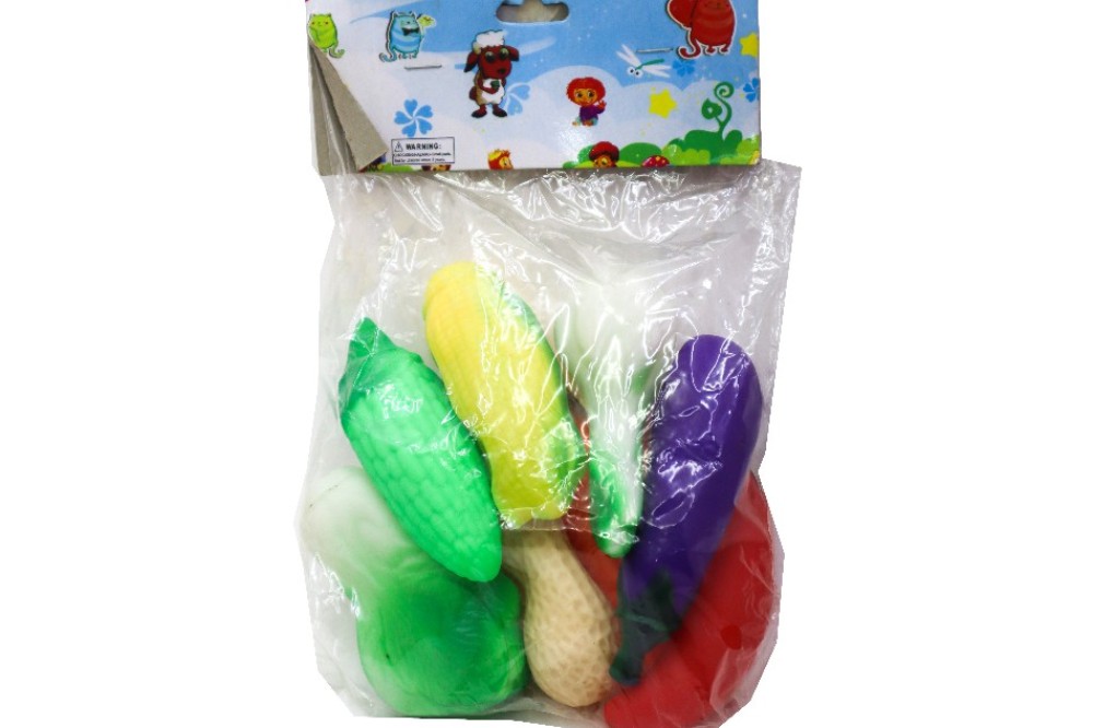Vegetable Toy Set 8-Pcs packed in OPP Bag Made of Rubber with Whistle sound