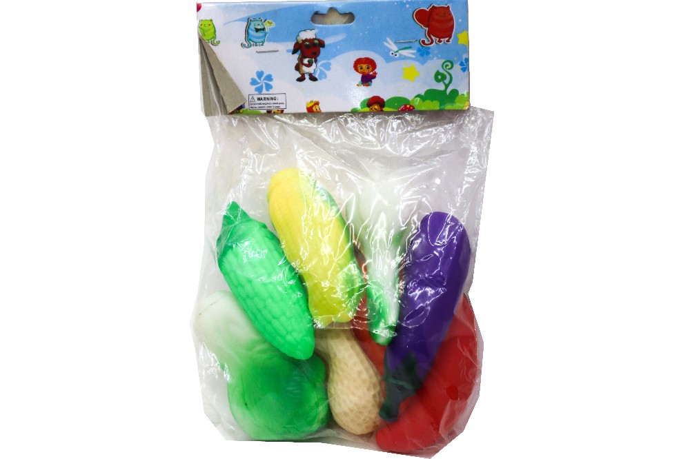 Vegetable Toy Set 8-Pcs packed in OPP Bag Made of Rubber with Whistle sound