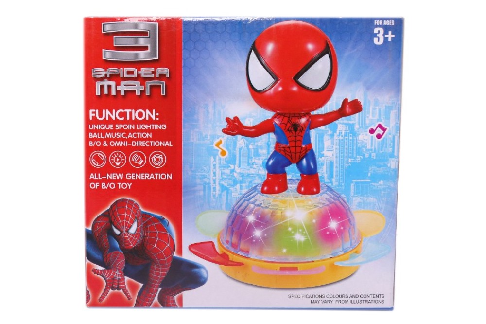 Dancing Spider-Man Robot Toys, Spin Robot Interactive Toy Car with Colorful Flashing Lights & Music, Interactive Educational Gift Toys for 3 4 5 6 7 Year Old