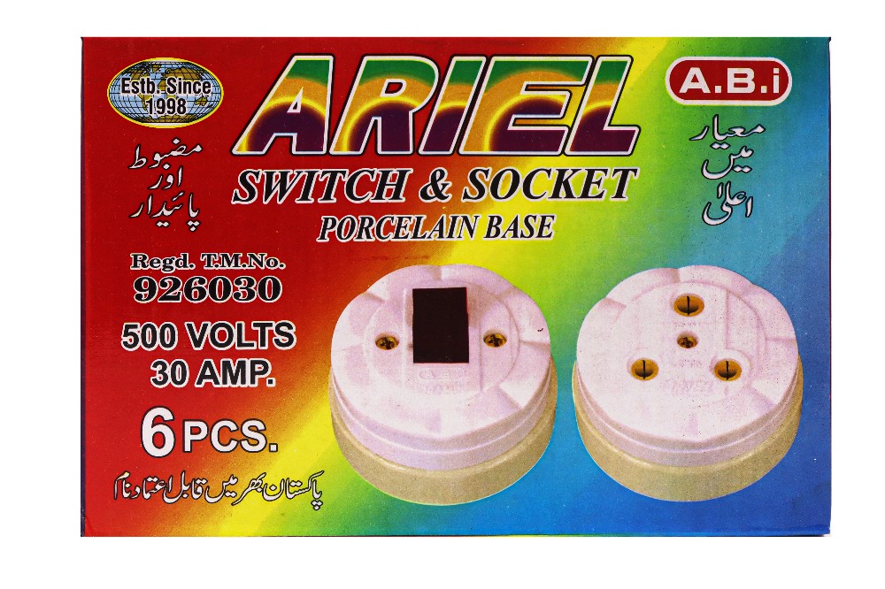 Switch & Socket Porcelain Base 500 Volts 30 Amp